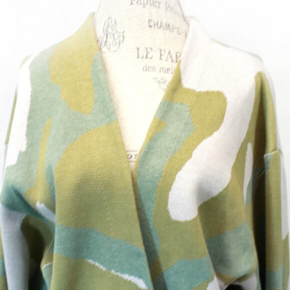 Relume California Green Abstract Print Cardigan Sweater Knit Casual Large - Picture 3 of 8